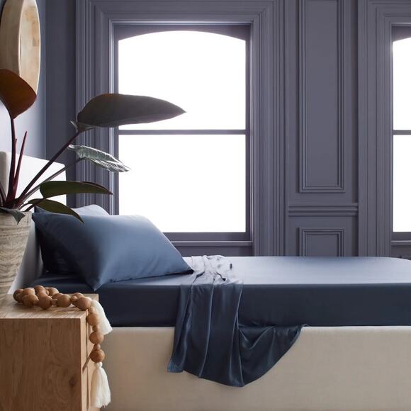 Quince Bamboo Sheet Set - Queen Nightfall Blue NWOT - Picture 1 of 5
